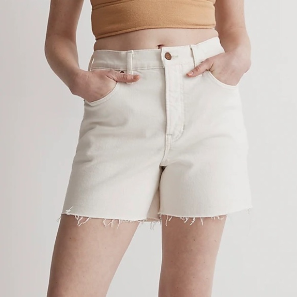 Madewell The Curvy Perfect Vintage Mid-Length Jean Short in Vintage Canvas